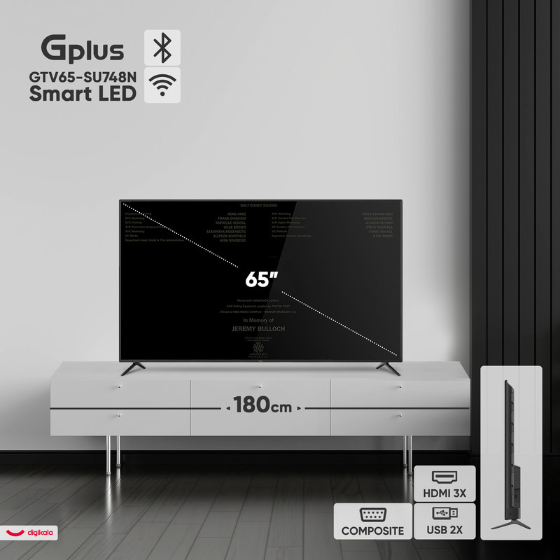تلویزیون 65 اینچ ال ای دی هوشمند جی پلاس مدل GTV-65SU748N