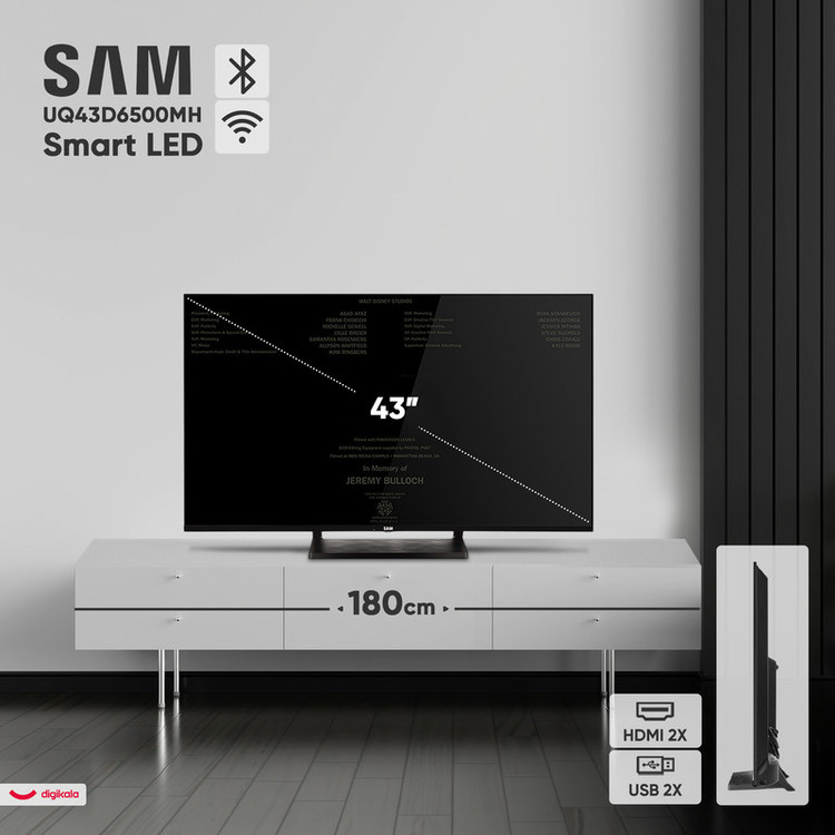 تلویزیون 43 اینچ ال ای دی هوشمند سام مدل UQ43D6500MH